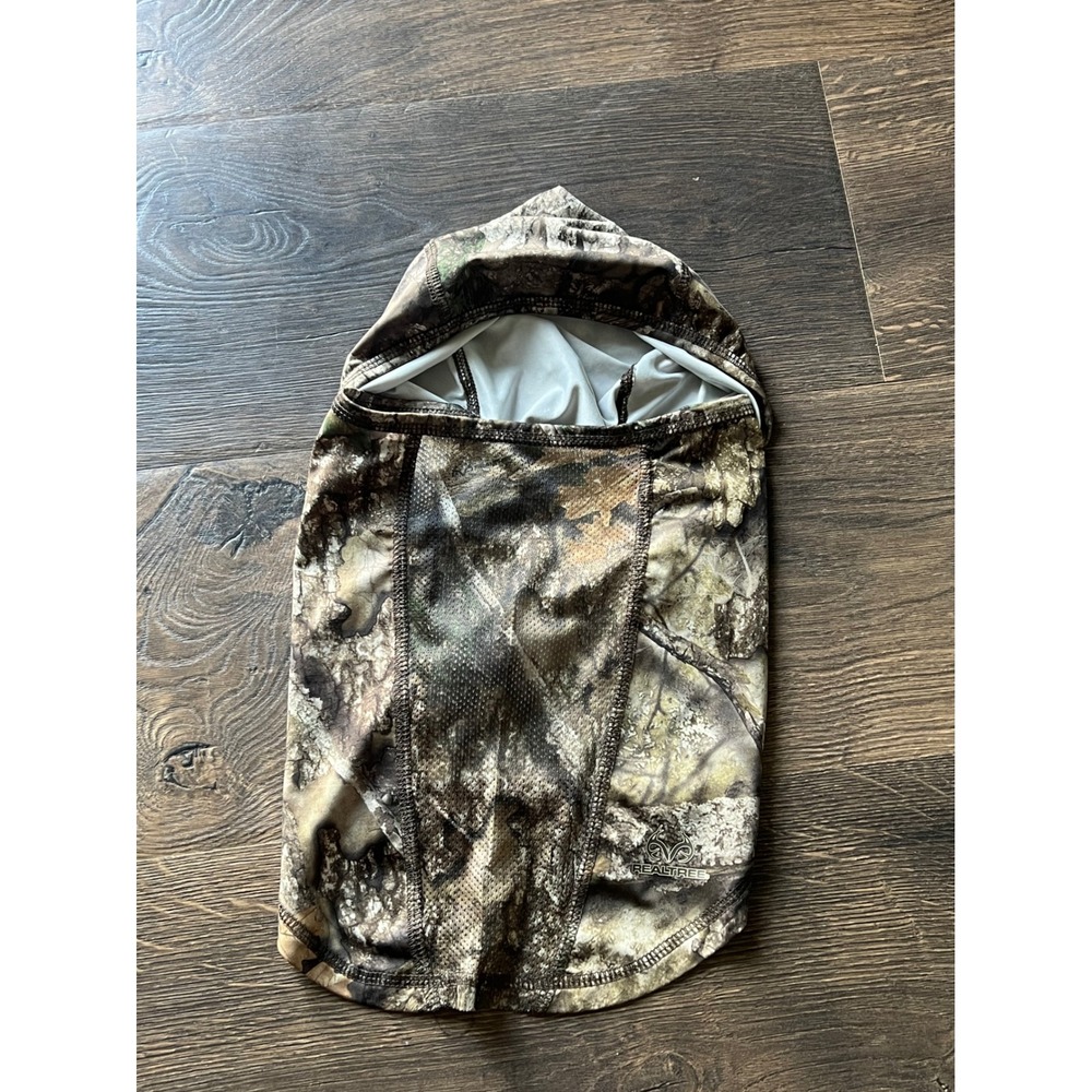 Realtree Camo Balaclava Face Mask Hunting Gear Breathable Mesh Brown Tan